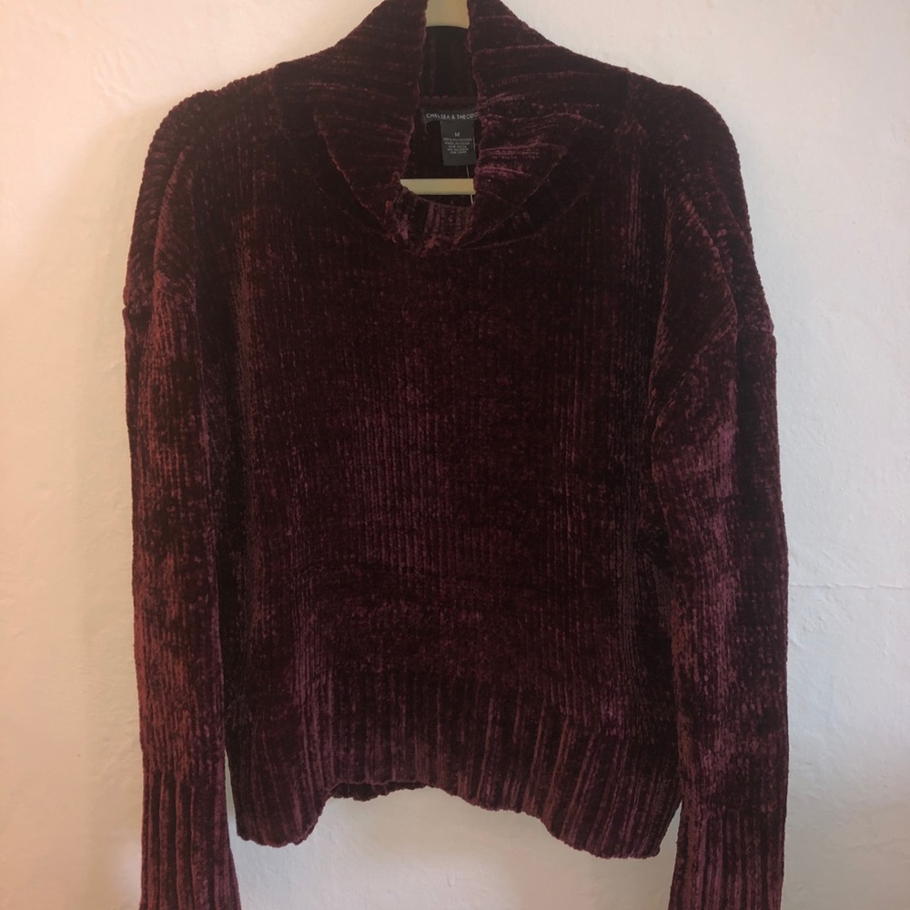 Velvet Cowl Neck Sweater